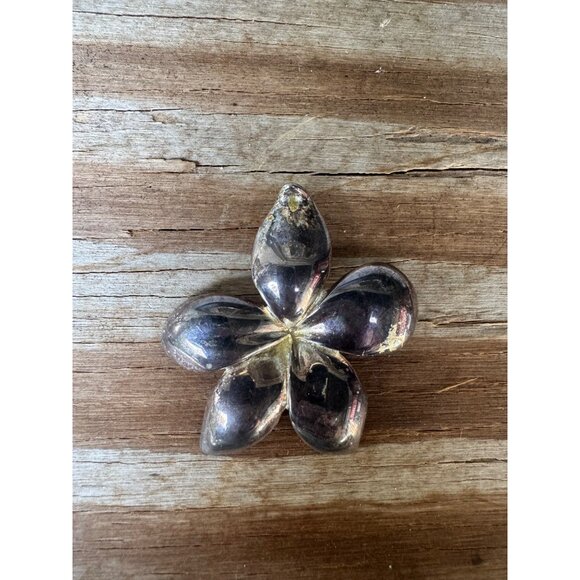 Sterling Silver Jewelry - Sterling Silver Plumeria Flower Statement Pendant 18.73g